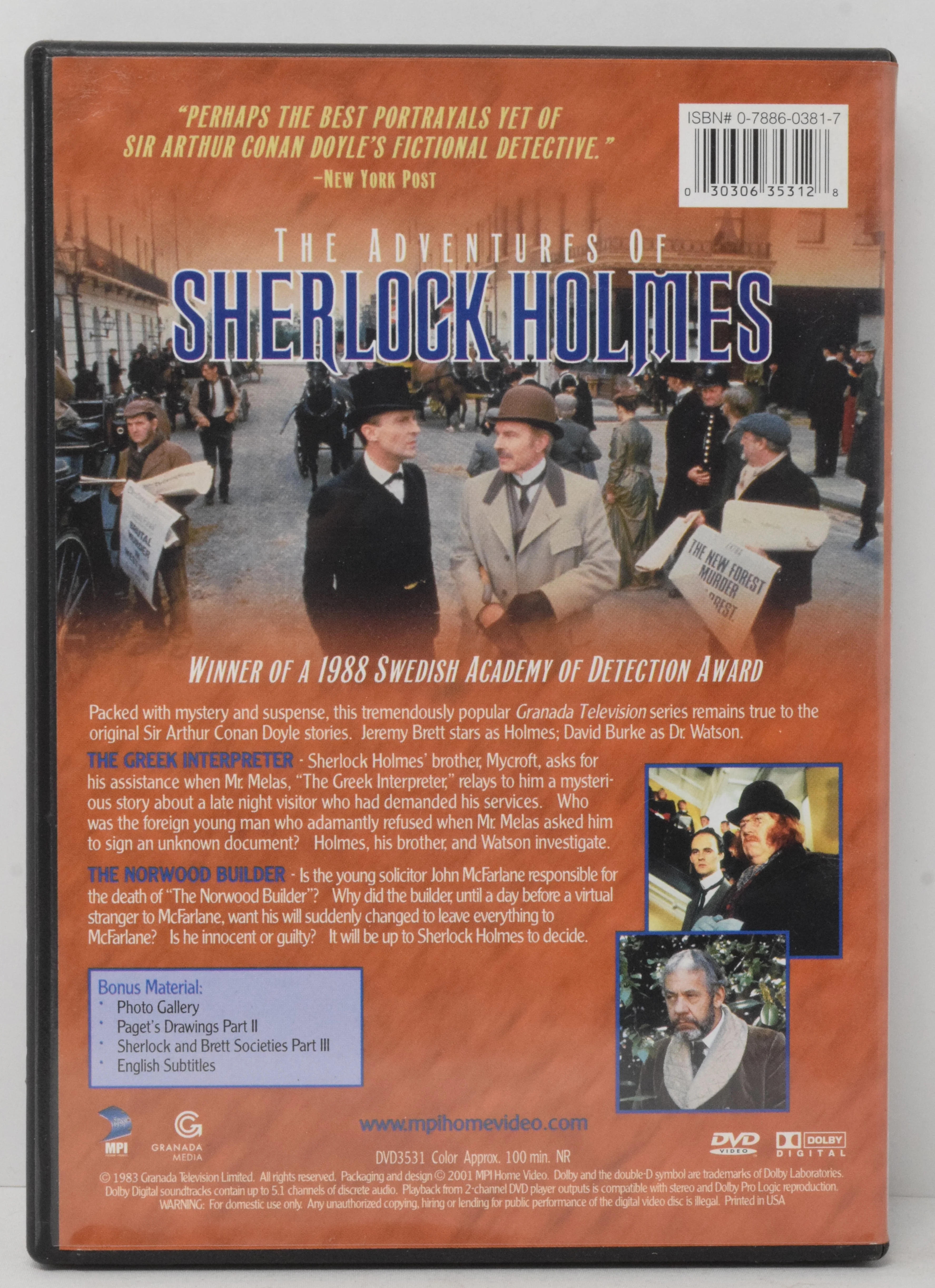 The Adventures of Sherlock Homes DVD Volume Four - Image 2