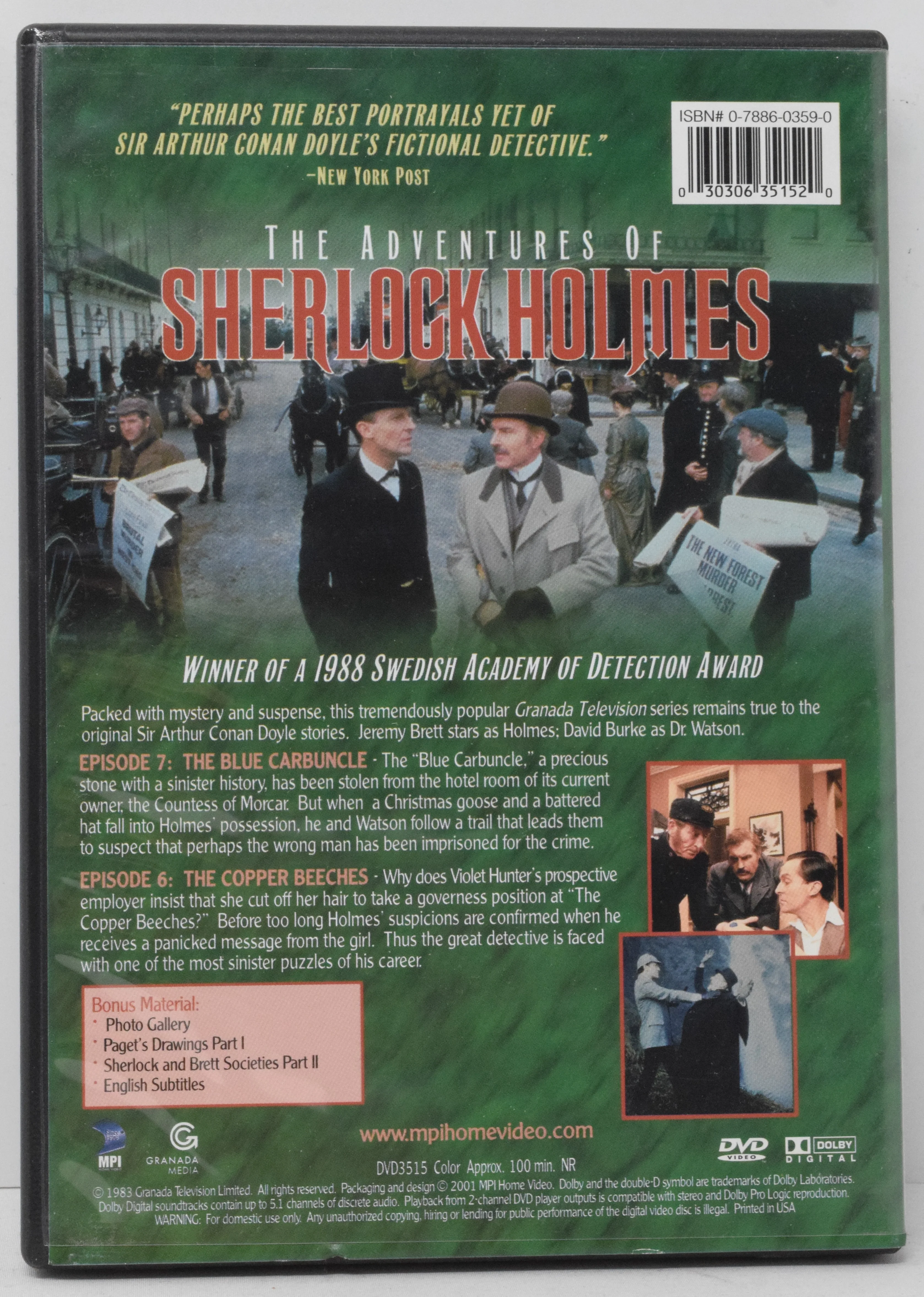 The Adventures of Sherlock Homes DVD Volume Three - Image 2