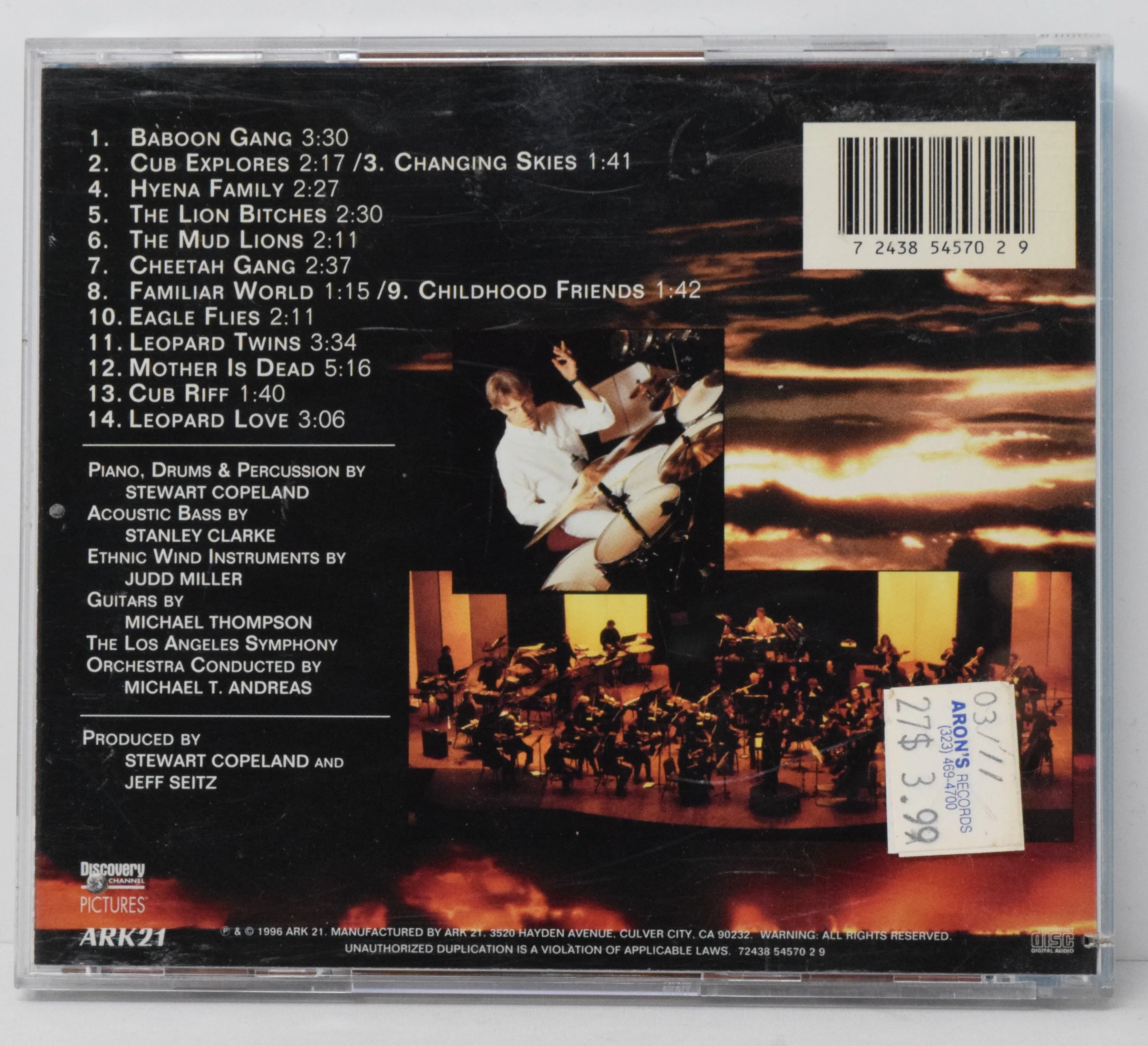 The Leopard Son Score Soundtrack CD Stewart Copeland Ark21 - Image 2