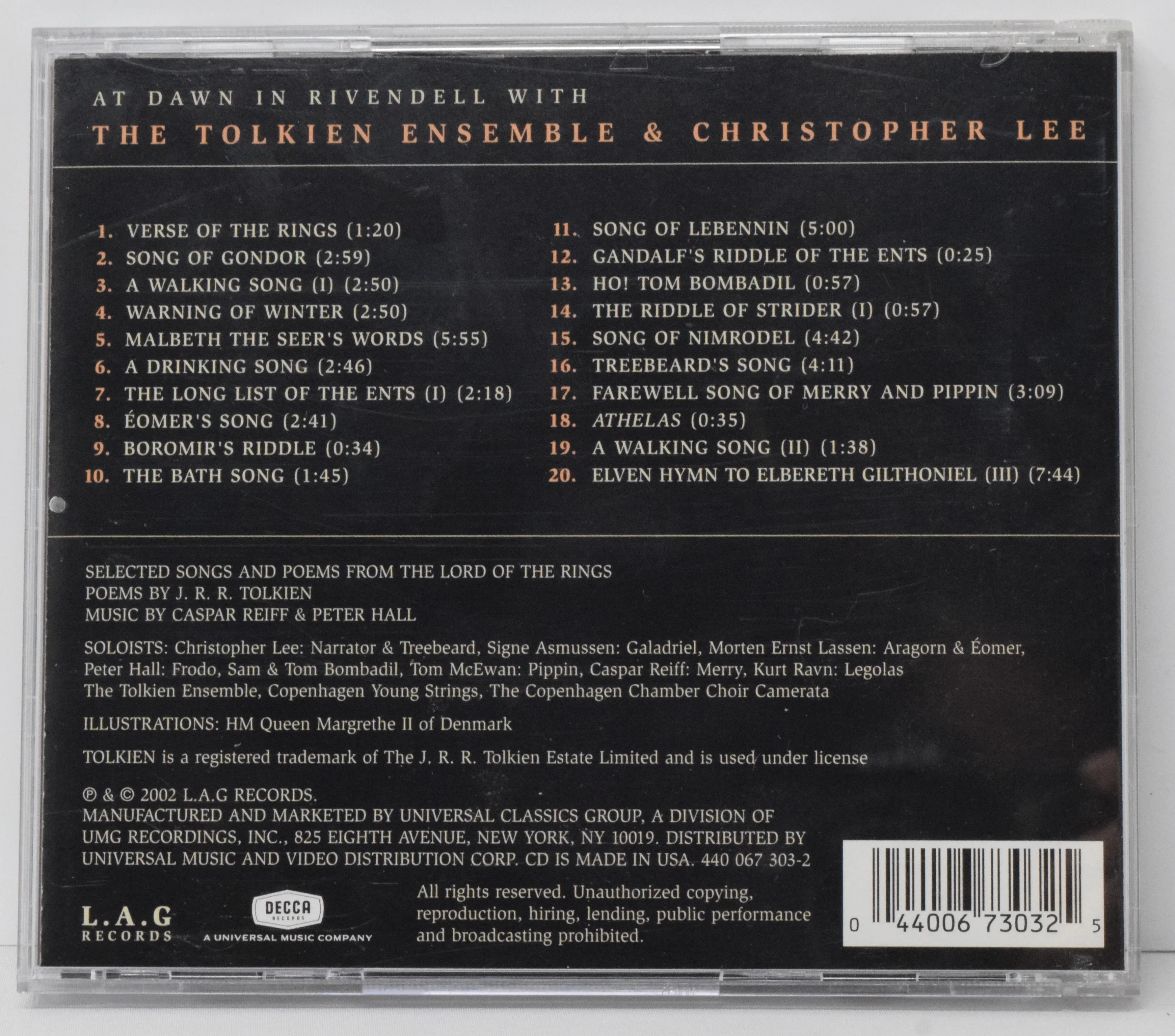 The Lord of The Rings Soundtrack CD The Tolkien Christopher Lee LAG - Image 2