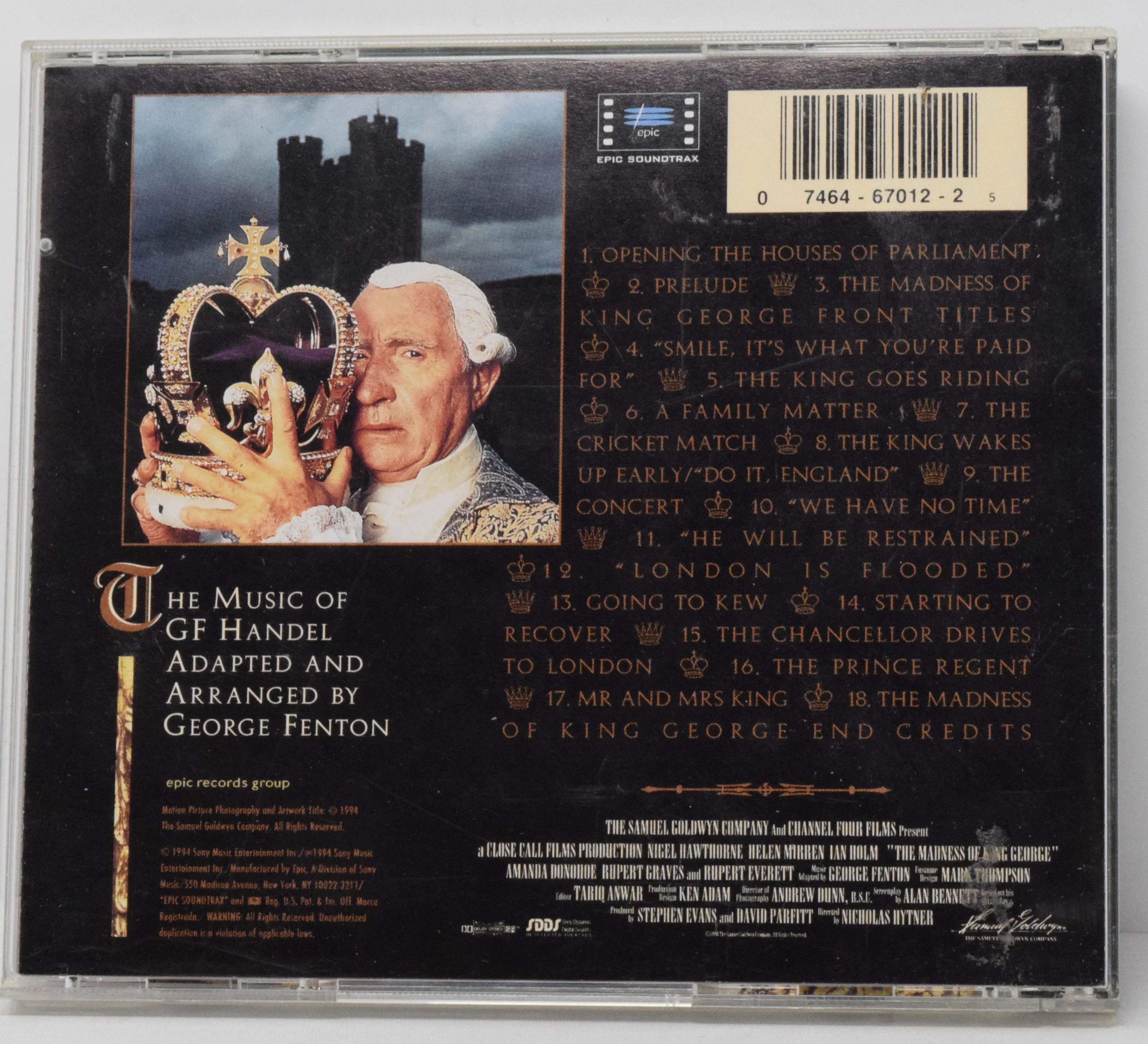 The Madness Of King George Soundtrack CD George Fenton Epic - Image 2