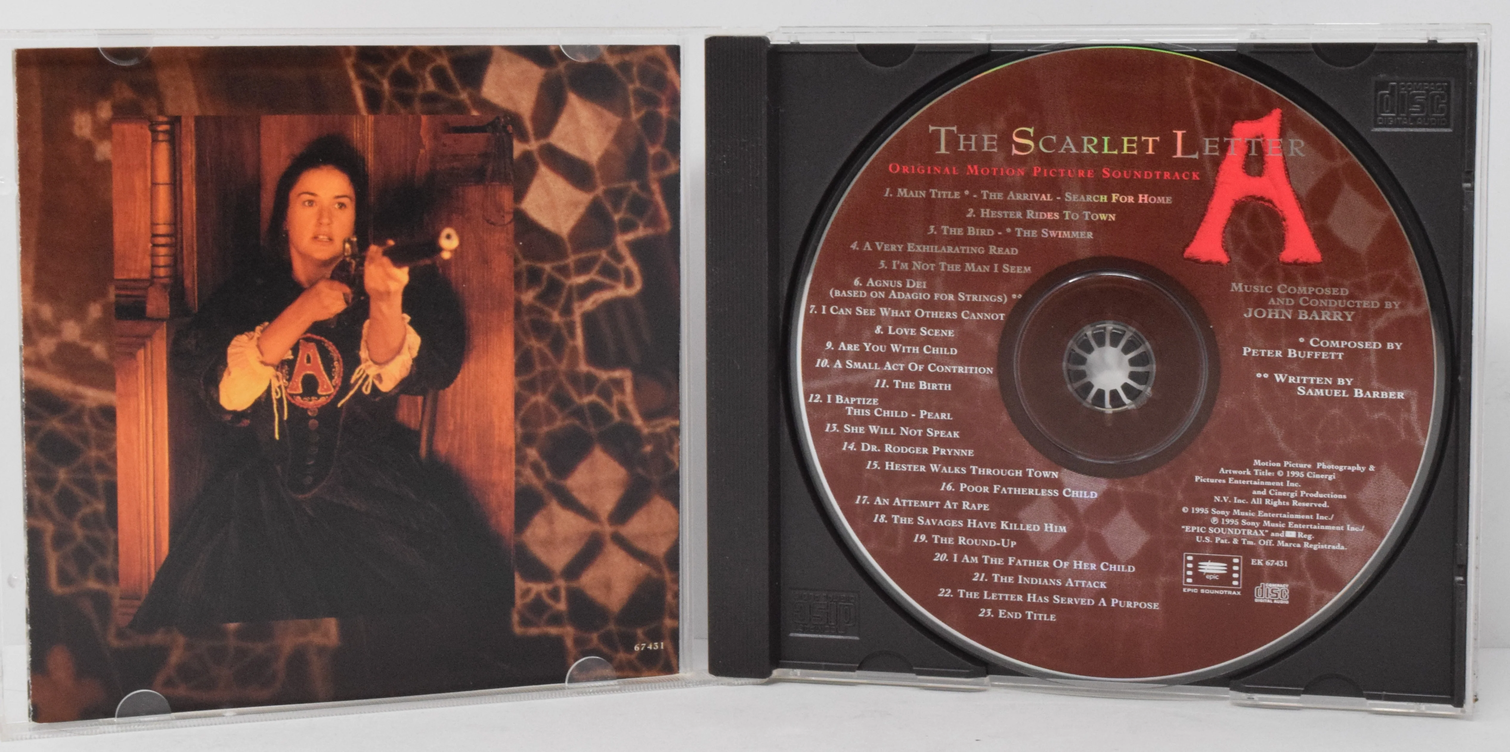 The Scarlet Letter Soundtrack CD John Barry 1995 Epic - Image 3