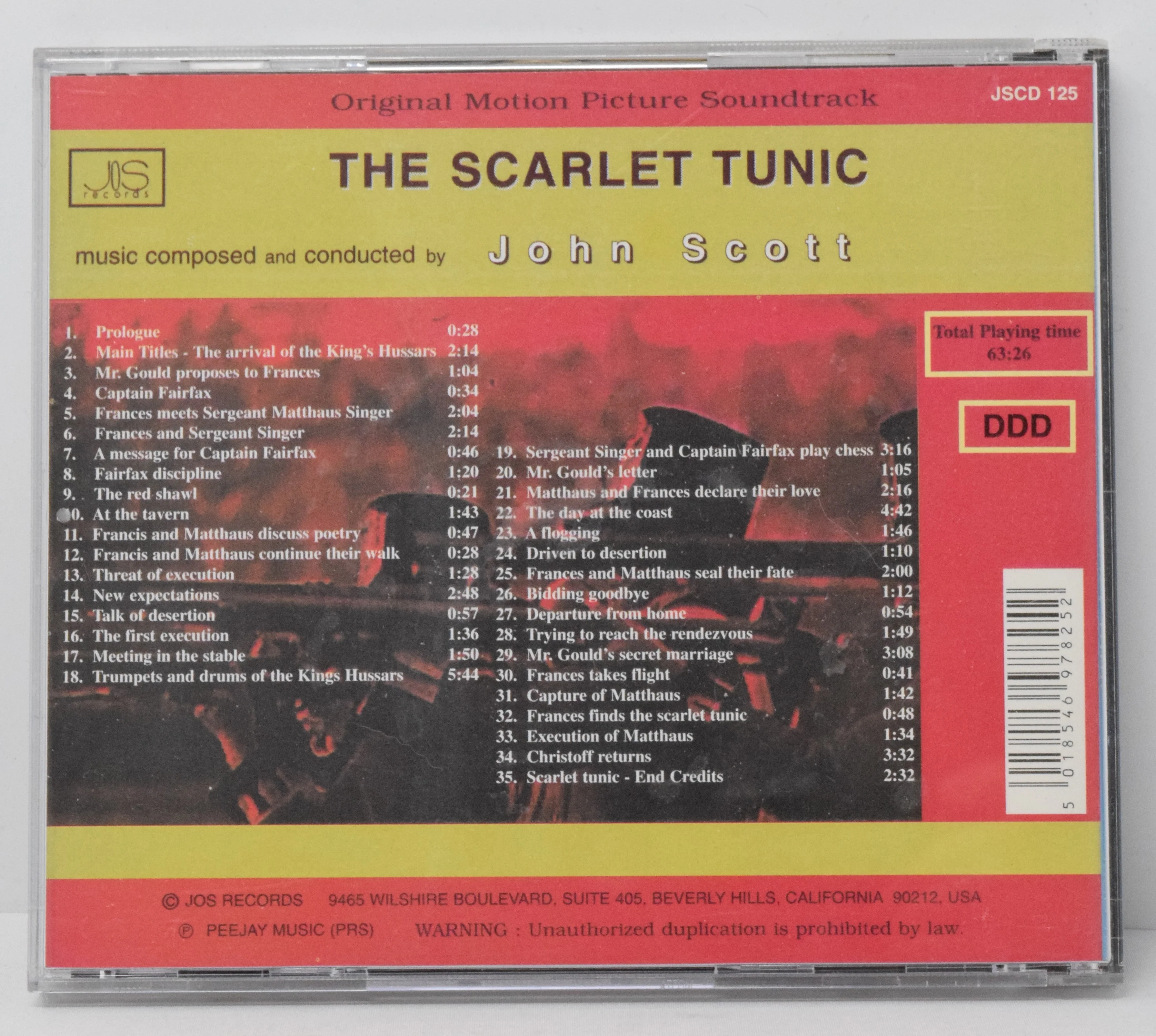 The Scarlet Tunic Soundtrack CD John Scott - Image 2