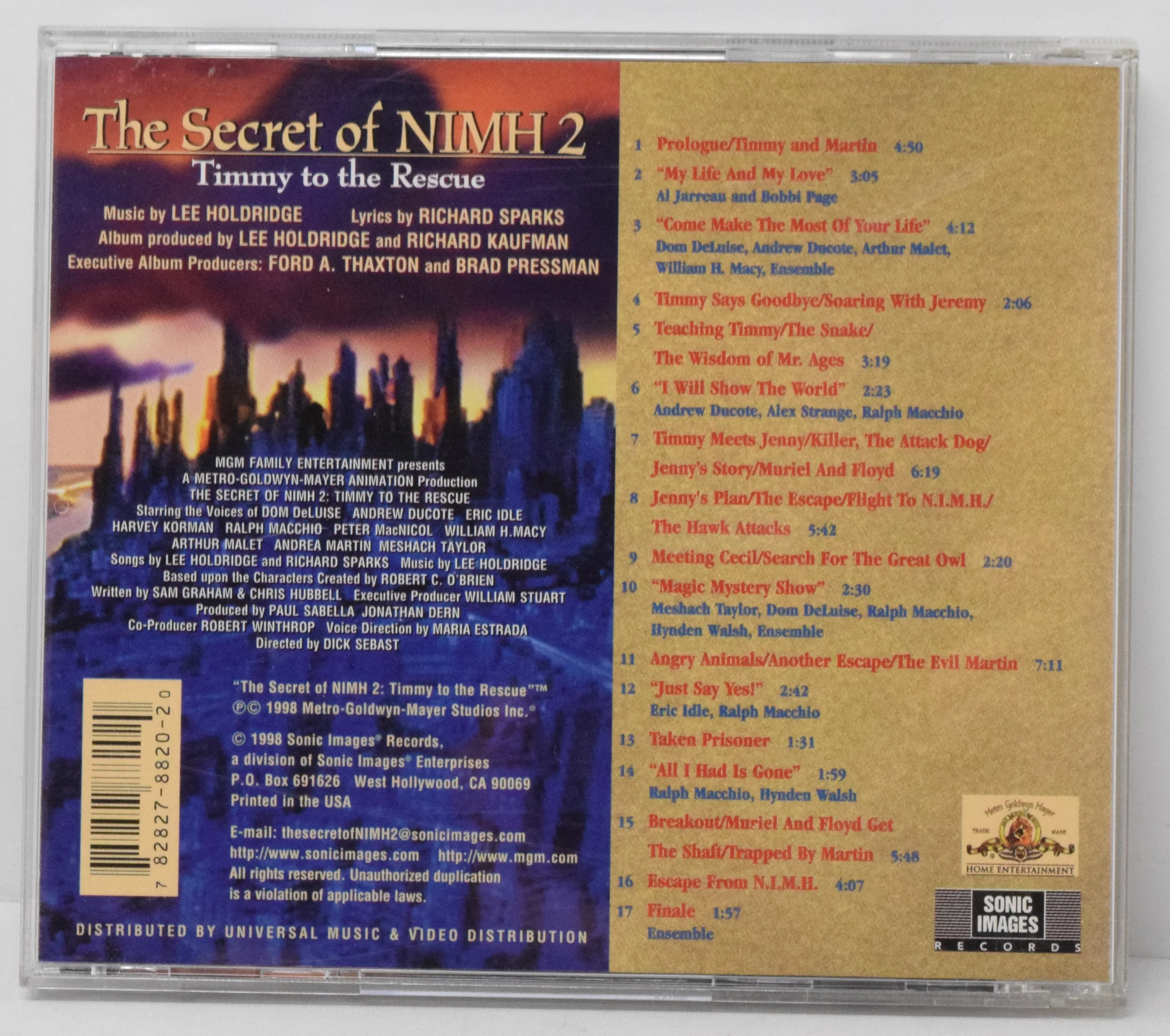 The Secret Of NIMH 2 Timmy To Rescue Soundtrack CD Lee Holdridge Sonic Images - Image 2