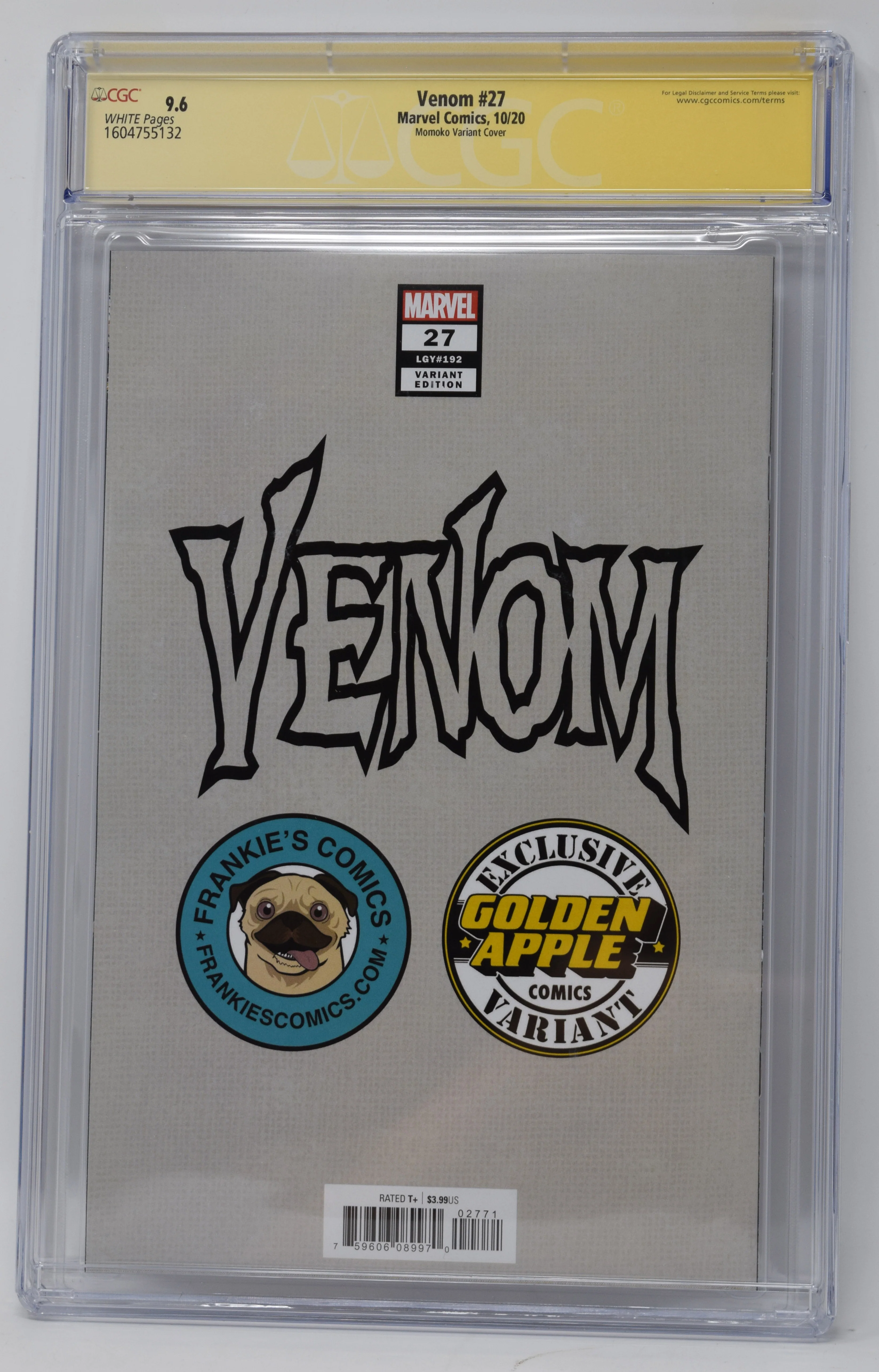 Venom 27 Marvel 2020 CGC SS 9.6 SIGNED Peach Momoko Variant Knull - Image 2