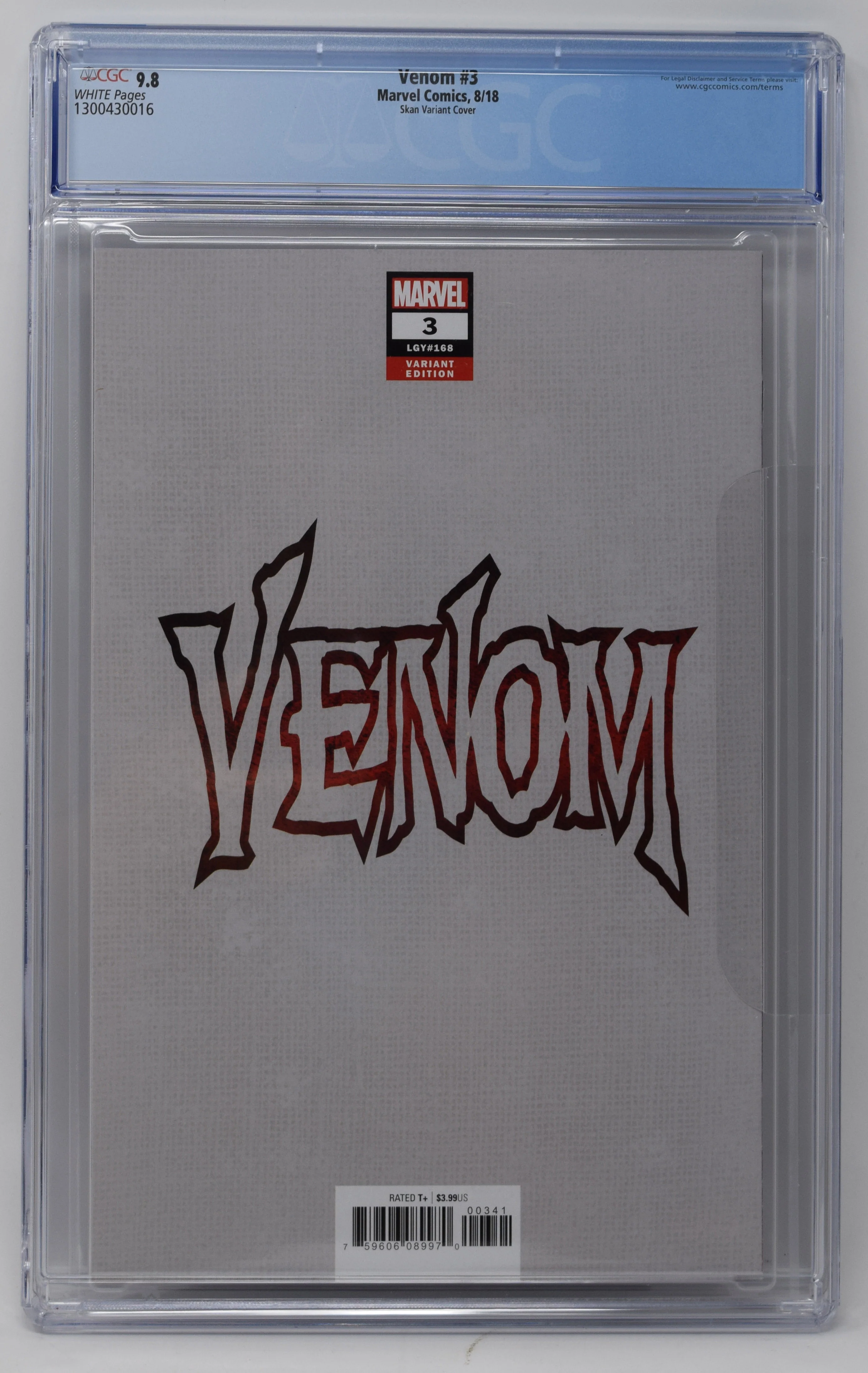 Venom 3 Marvel 2018 CGC 9.8 Skan Srisuwan Trade Variant 1st Knull - Image 2