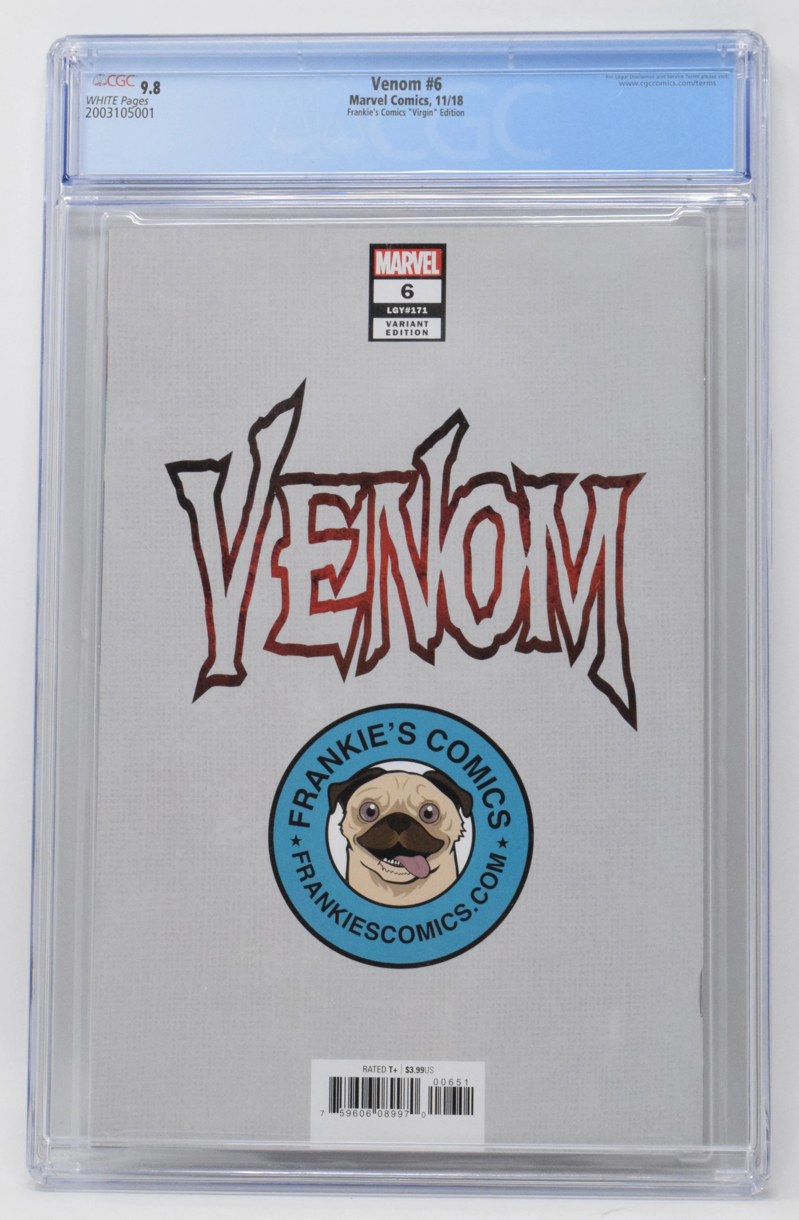 Venom 6 Marvel 2018 CGC 9.8 Skan Srisuwan Virgin Variant Knull - Image 2