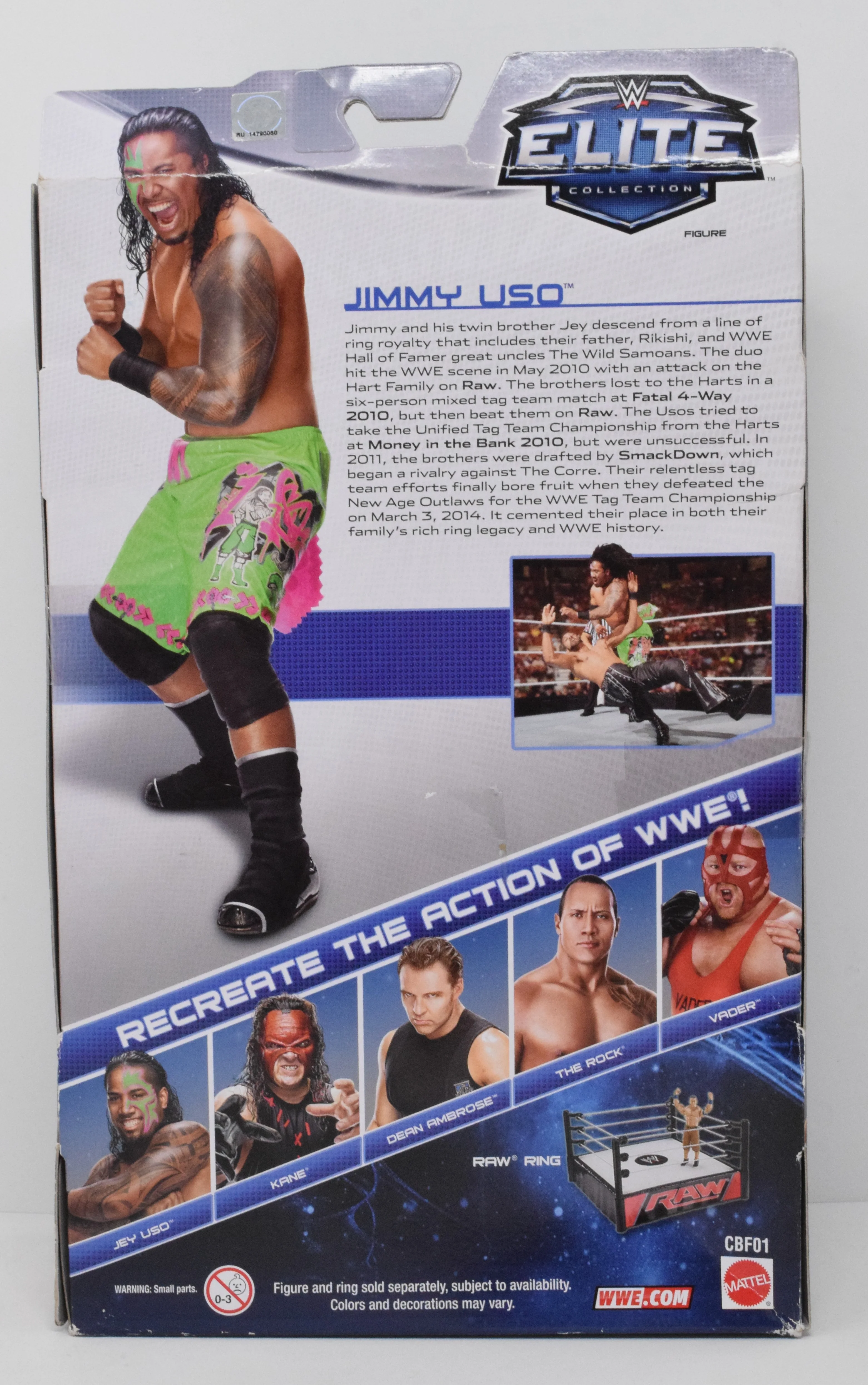WWE Elite Jimmy Uso Action Figure 31 Mattel 2014 New - Image 2